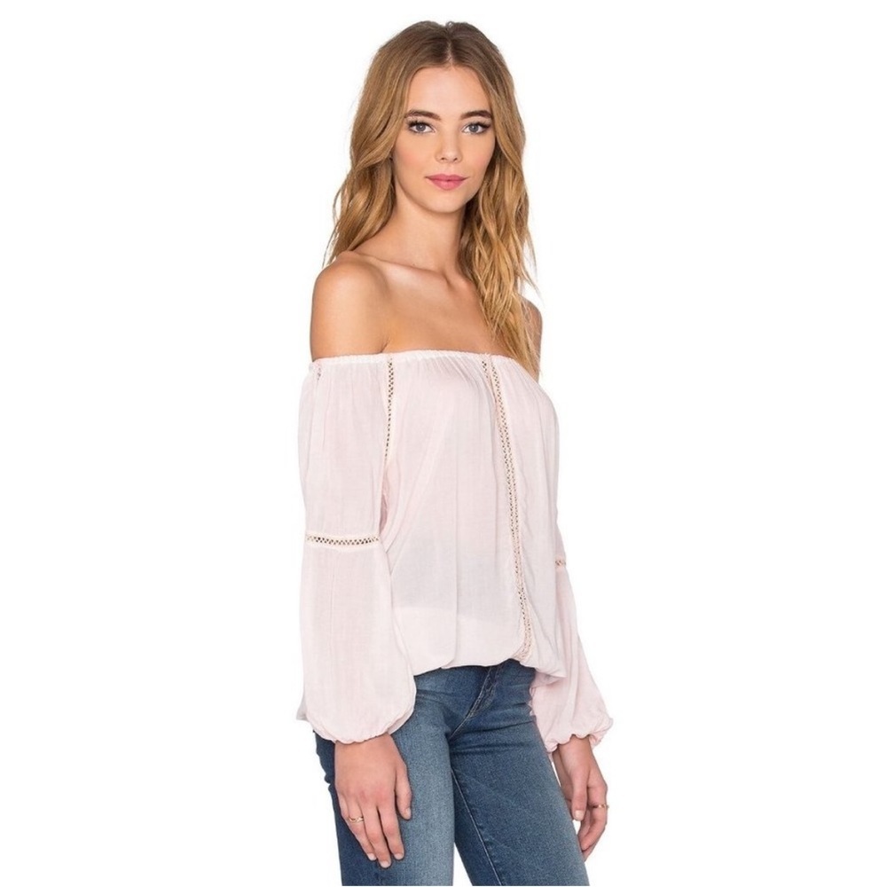 NWT Young Fabulous & Broke YFB Villa Top Purple Lavender Small Off Shoulder L/S - Picture 9 of 9